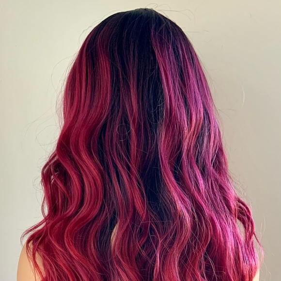 Gorgeous Red Burgundy Body Wave Lace Front Synthetic Wig - Picture 9 of 10